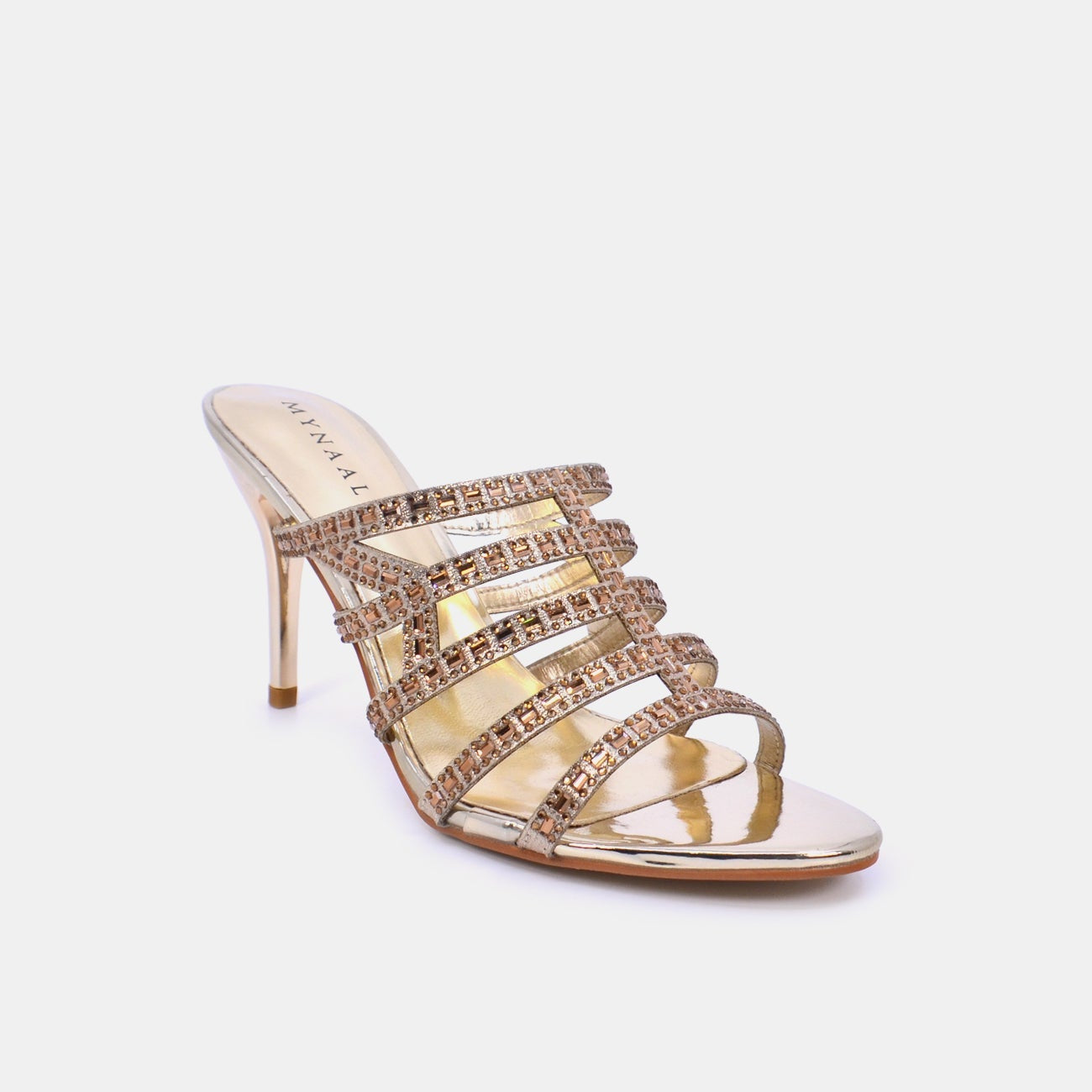 Mynaal Women's pencil heel sandal-18F9885-837-Gold