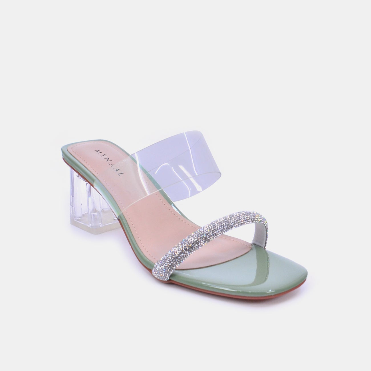 Mynaal Women's block heel sandal-6255-15-Green