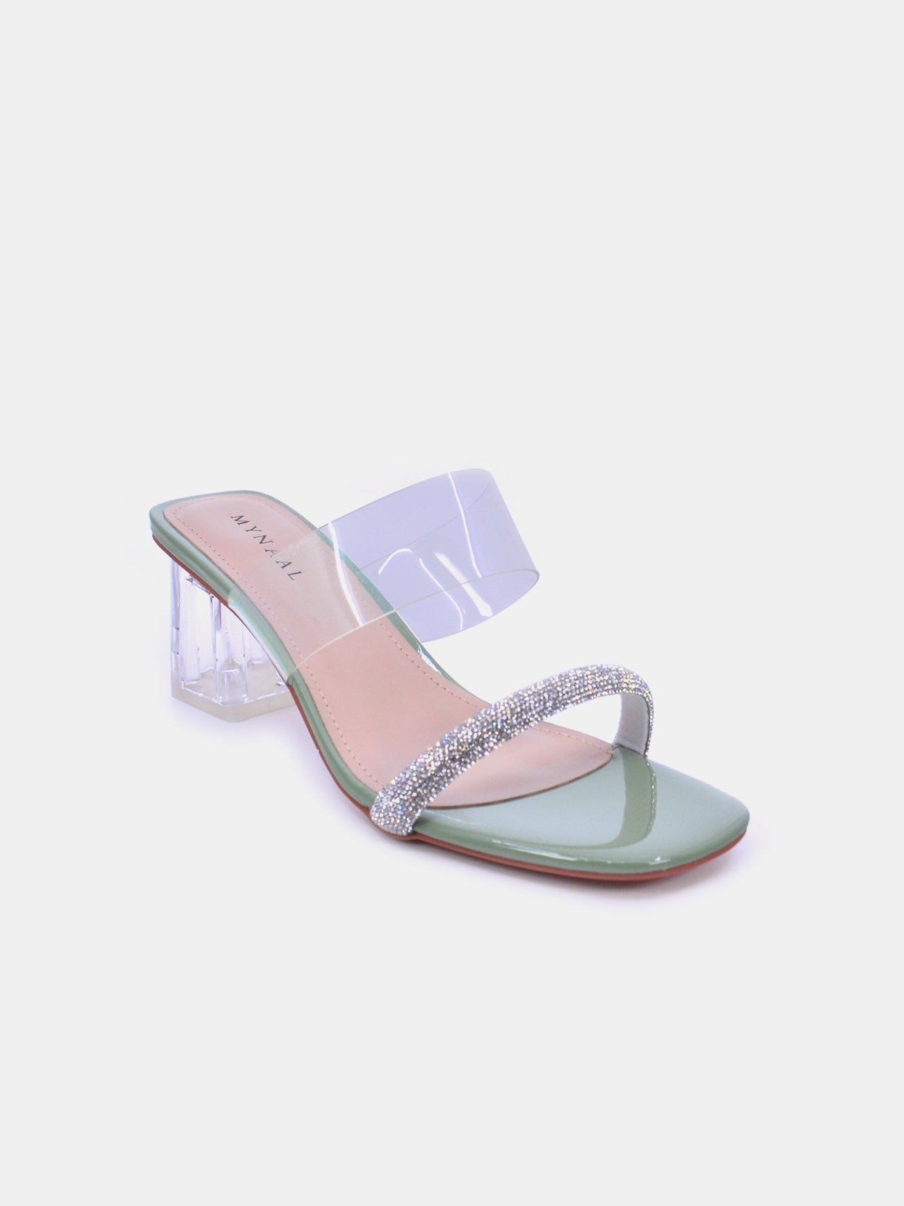 Mynaal Women's block heel sandal-6255-15-Green