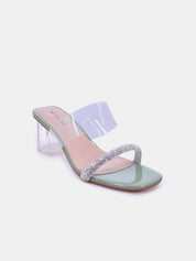 Mynaal Women's block heel sandal-6255-15-Green