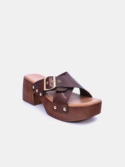 Mynaal Women's block heel sandal-23ASL933-Bronze