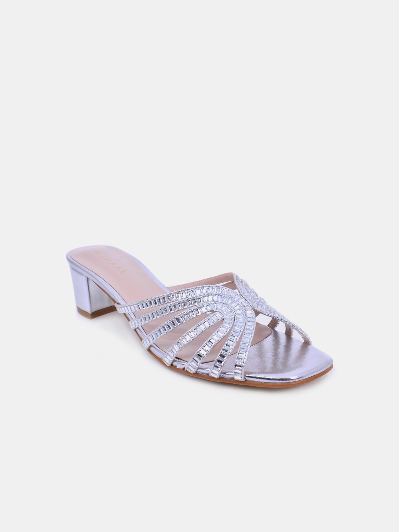 Mynaal Women's block heel sandal-18F8827-16-Silver