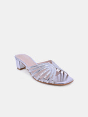 Mynaal Women's block heel sandal-18F8827-16-Silver