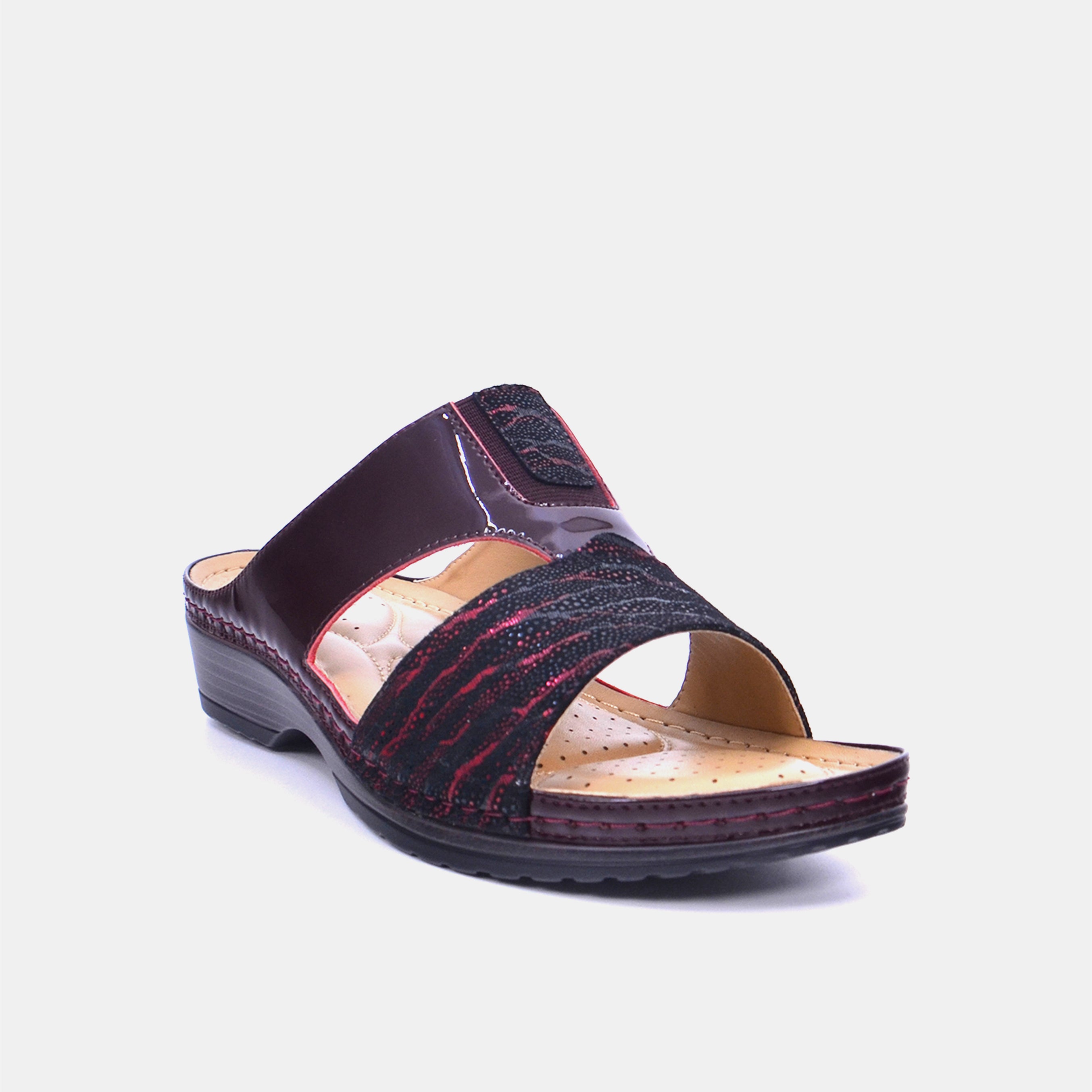 Mynaal Women's flat sandal- 88998-6 -Maroon