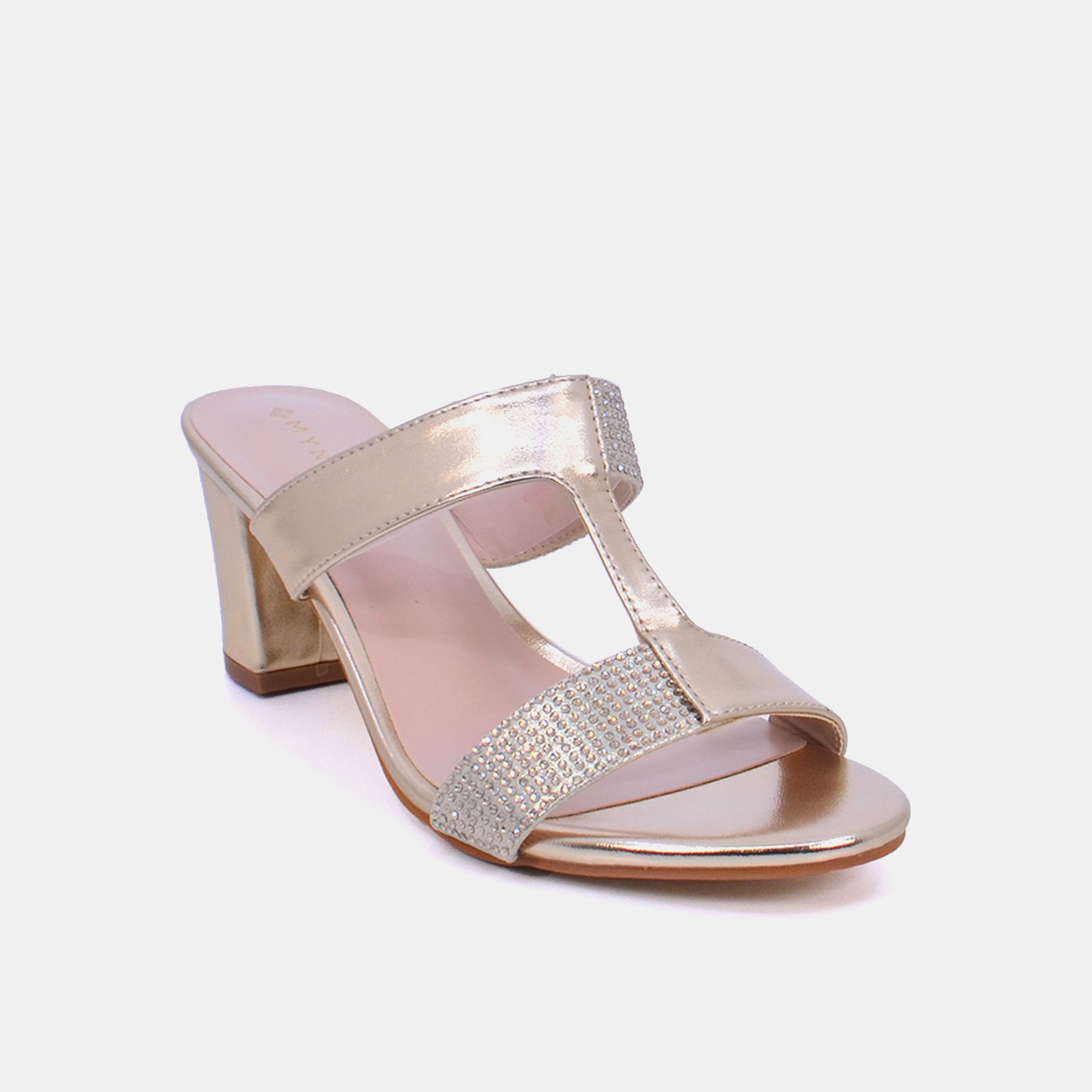 Mynaal Women's block heel sandal-2G5957-523-Gold