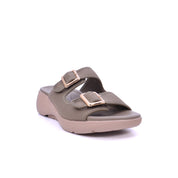 Mynaal Women's slide sandal with buckles-214RJ533-Brown