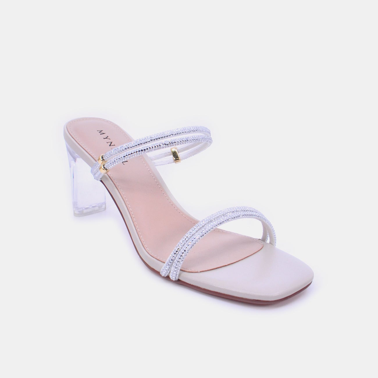 Mynaal Women's block heel sandal-F103-6-Beige