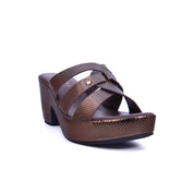 Mynaal Women's platform sandal with crisscross straps-314RC852-Bronze