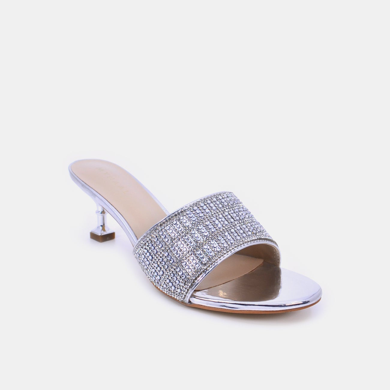 Mynaal Women's spool heel sandal-6F5972-12-Silver