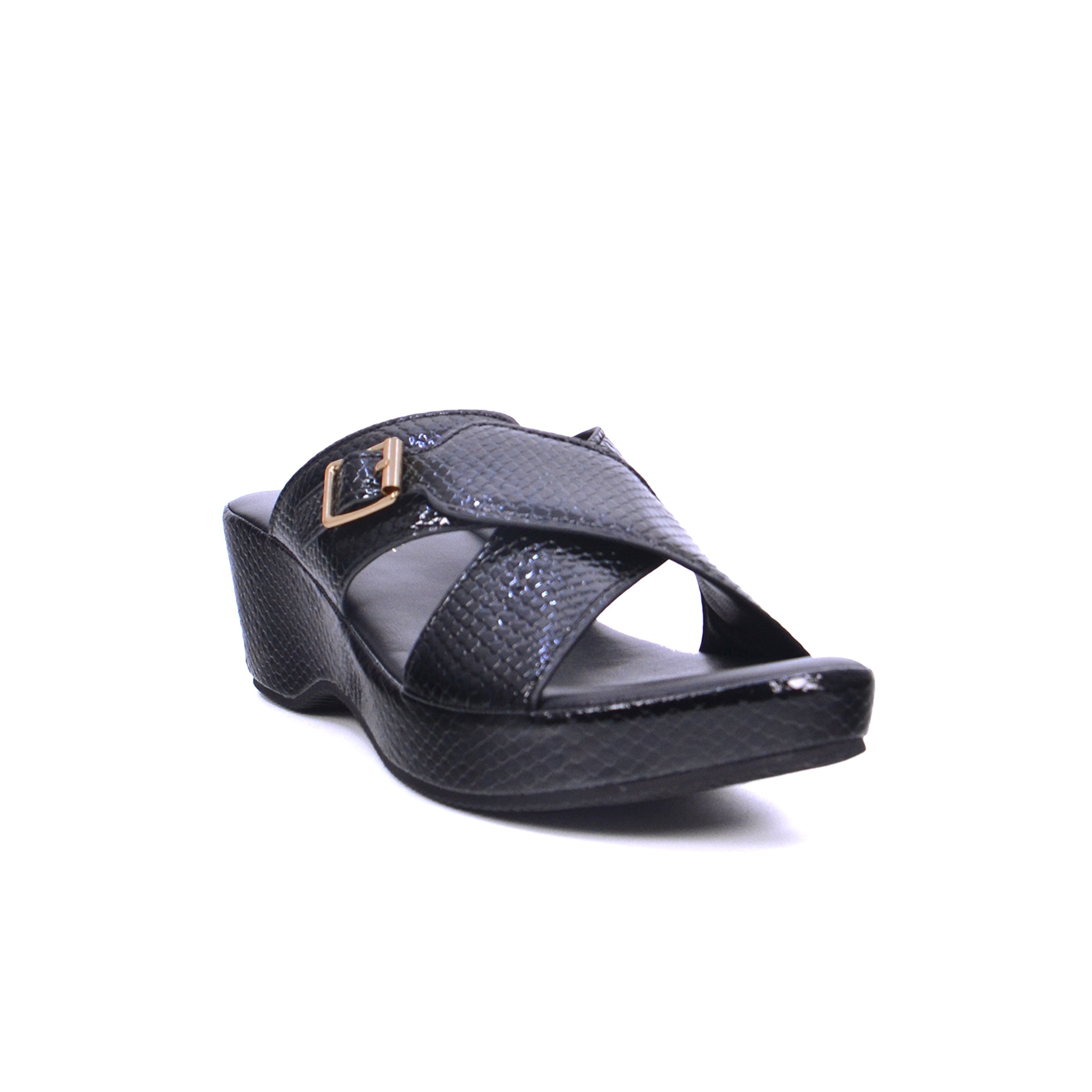 Mynaal Women's wedge square pin sandal-414ZD19S-Black