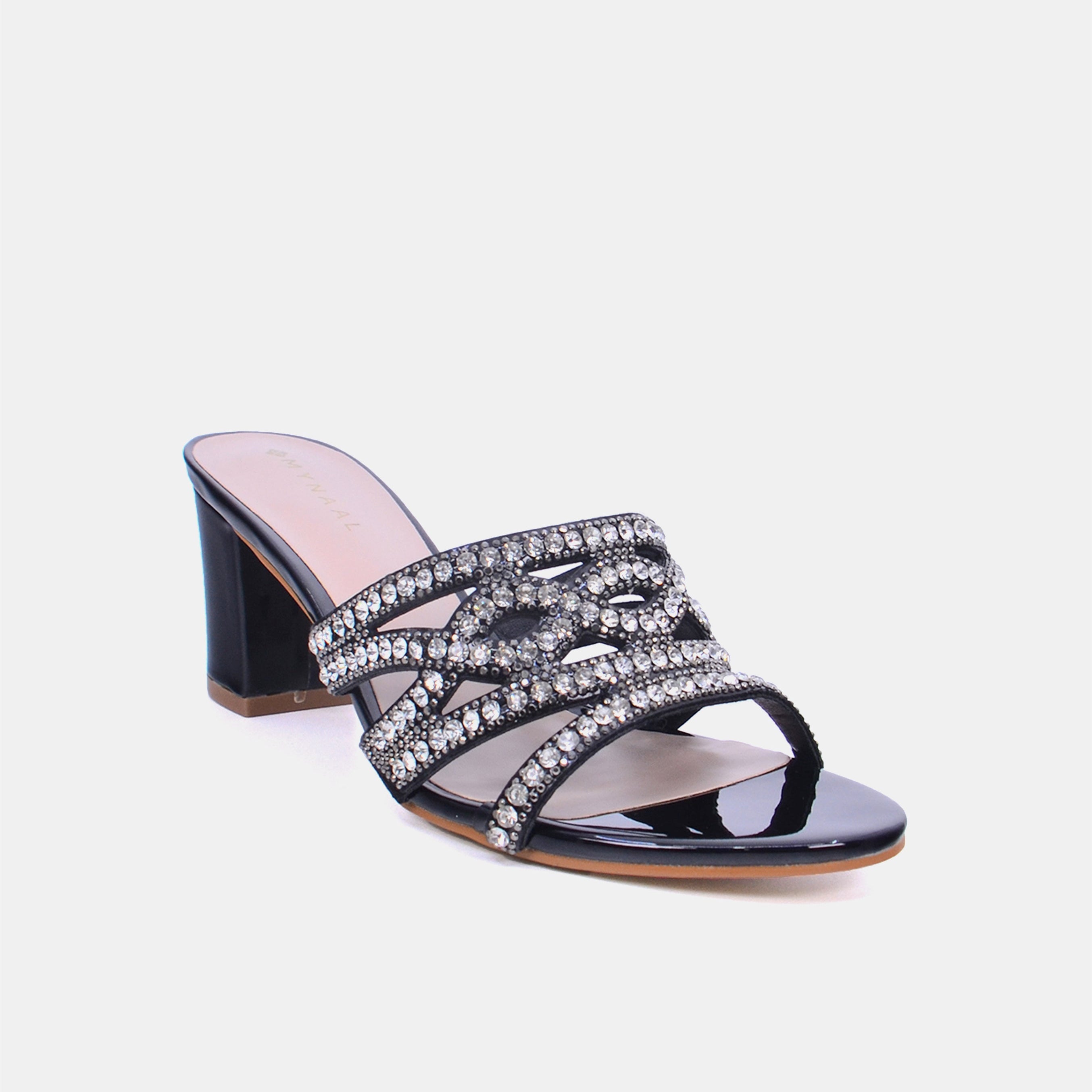 Mynaal Women's block heel sandal-2G5957-521-Black