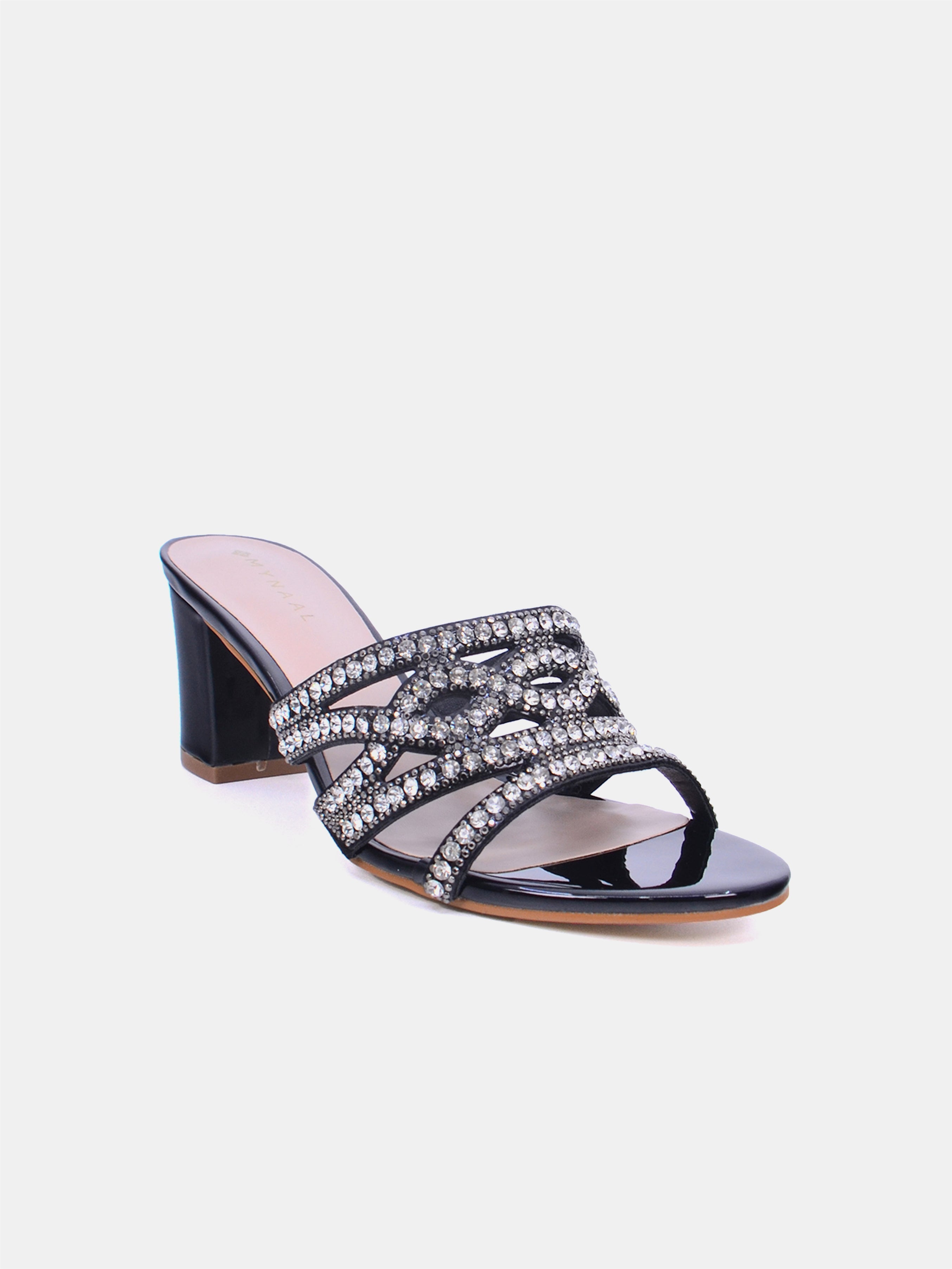 Mynaal Women's block heel sandal-2G5957-521-Black