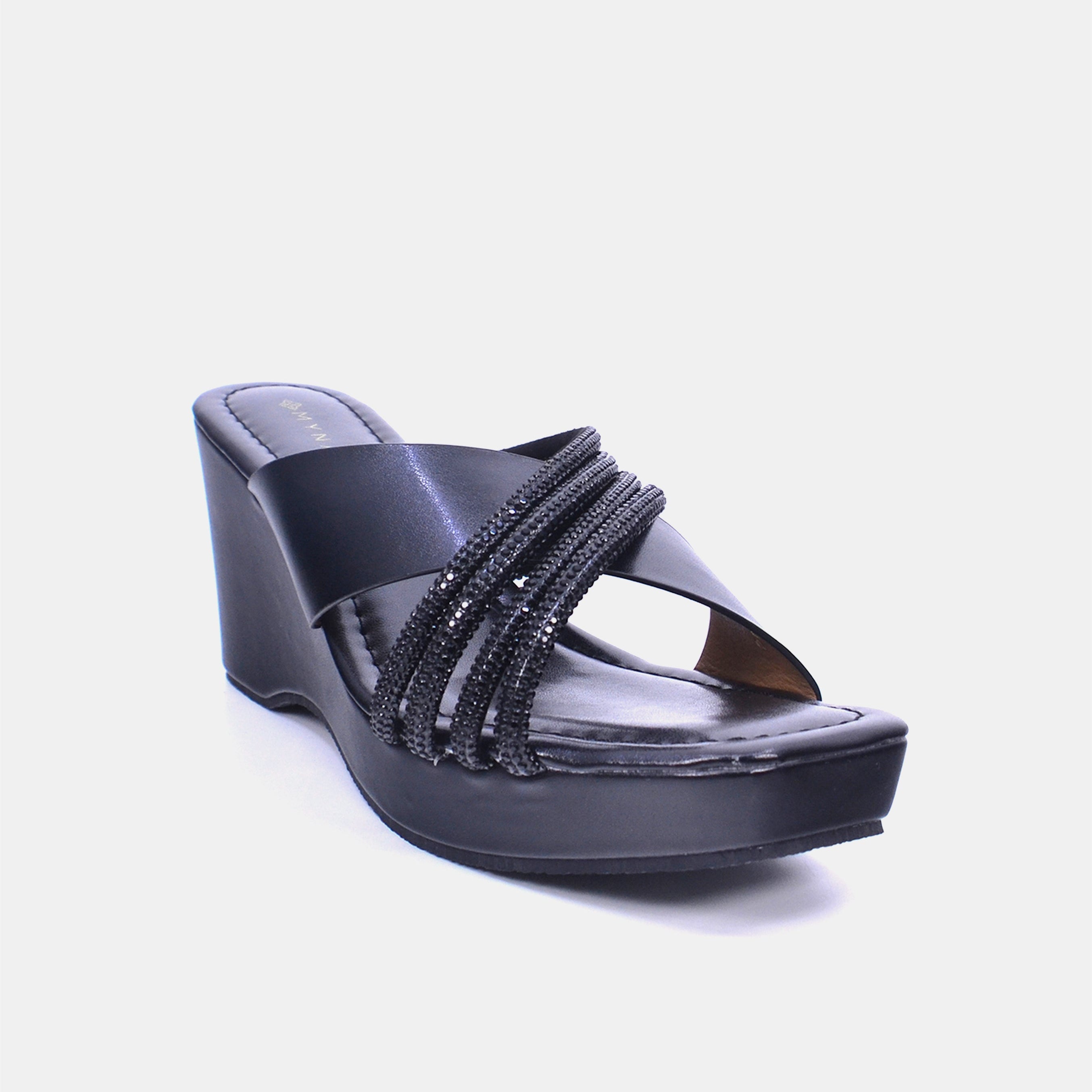 Mynaal Women's wedge heel sandal-2B2531-7-Black