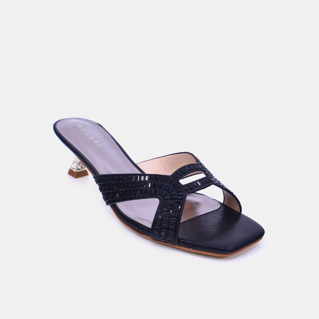 Mynaal Women's spool heel sandal-2G9183-2-Black