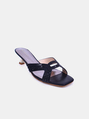 Mynaal Women's spool heel sandal-2G9183-2-Black