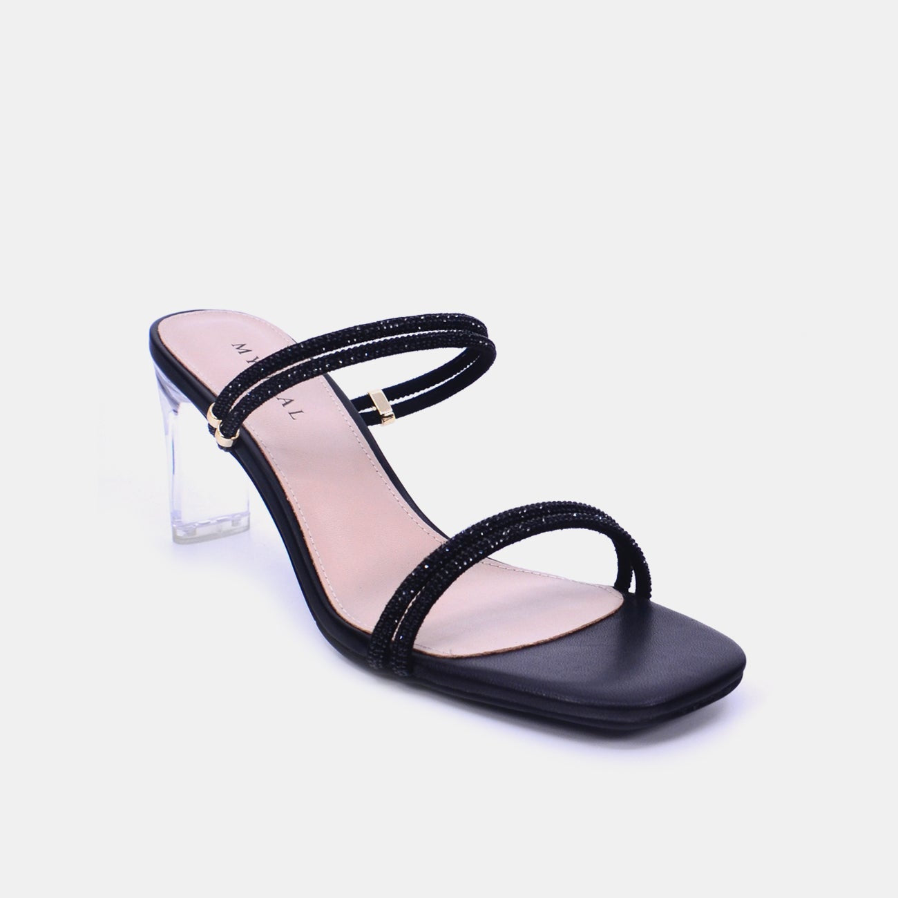 Mynaal Women's block heel sandal-F103-6-Black