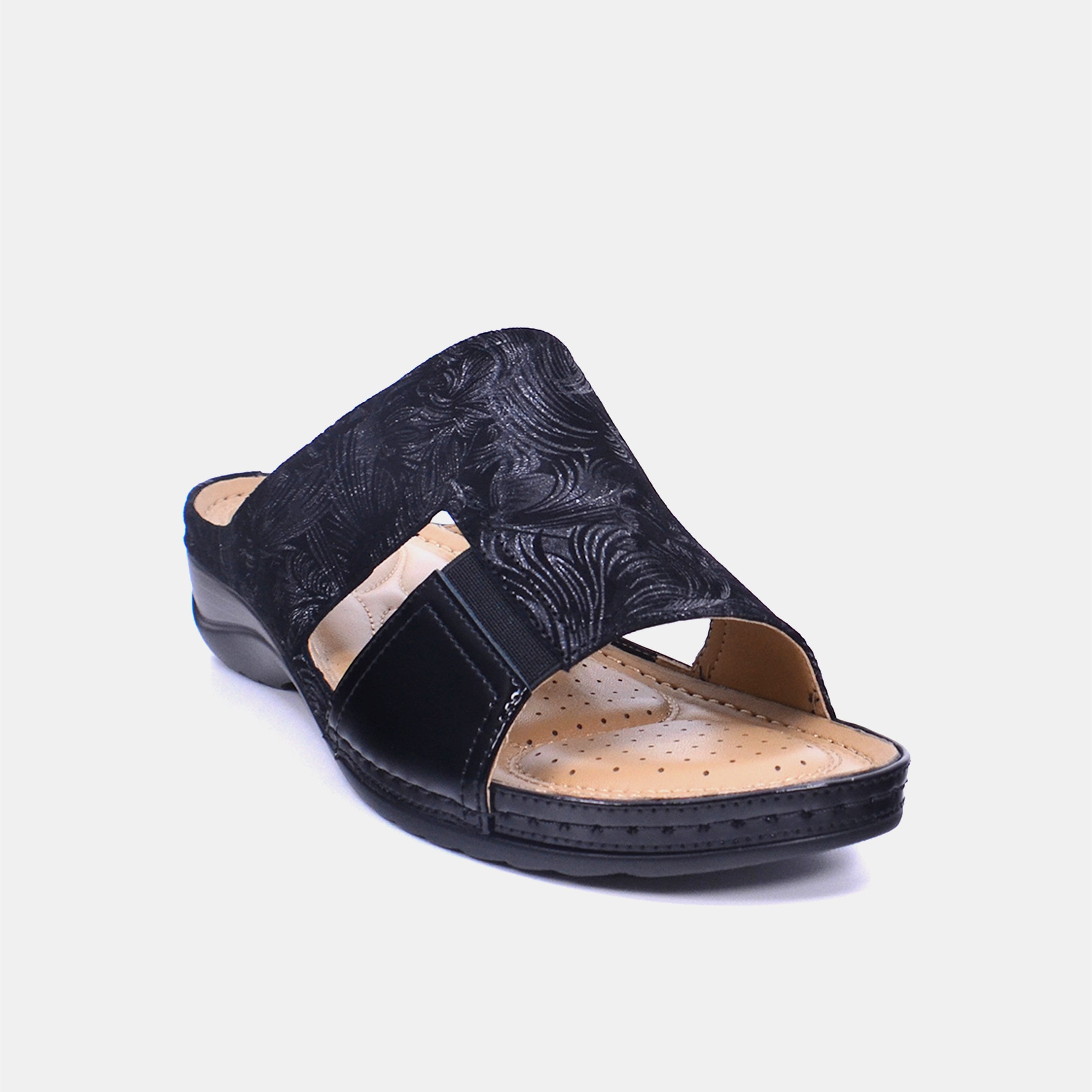 Mynaal Women's flat sandal- 88909-60 -Black