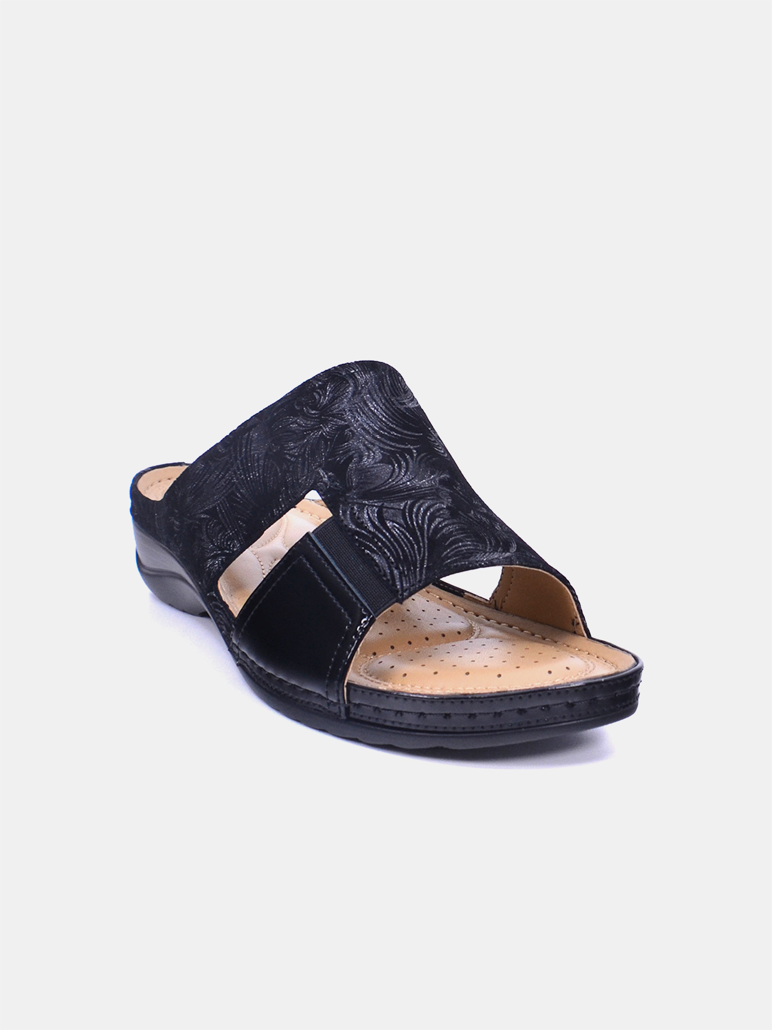 Mynaal Women's flat sandal- 88909-60 -Black