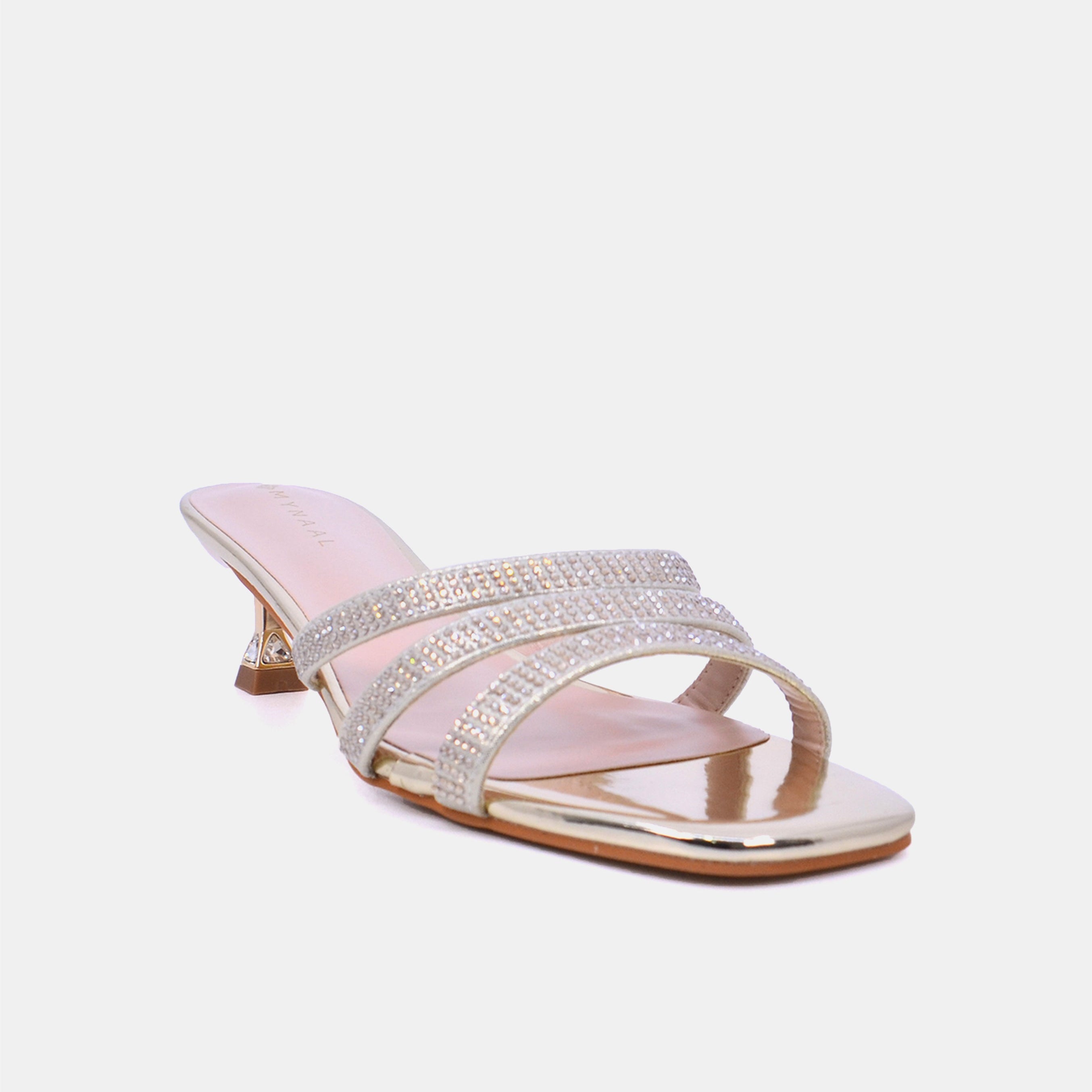 Mynaal Women's spool heel sandal-2G9183-533-Gold
