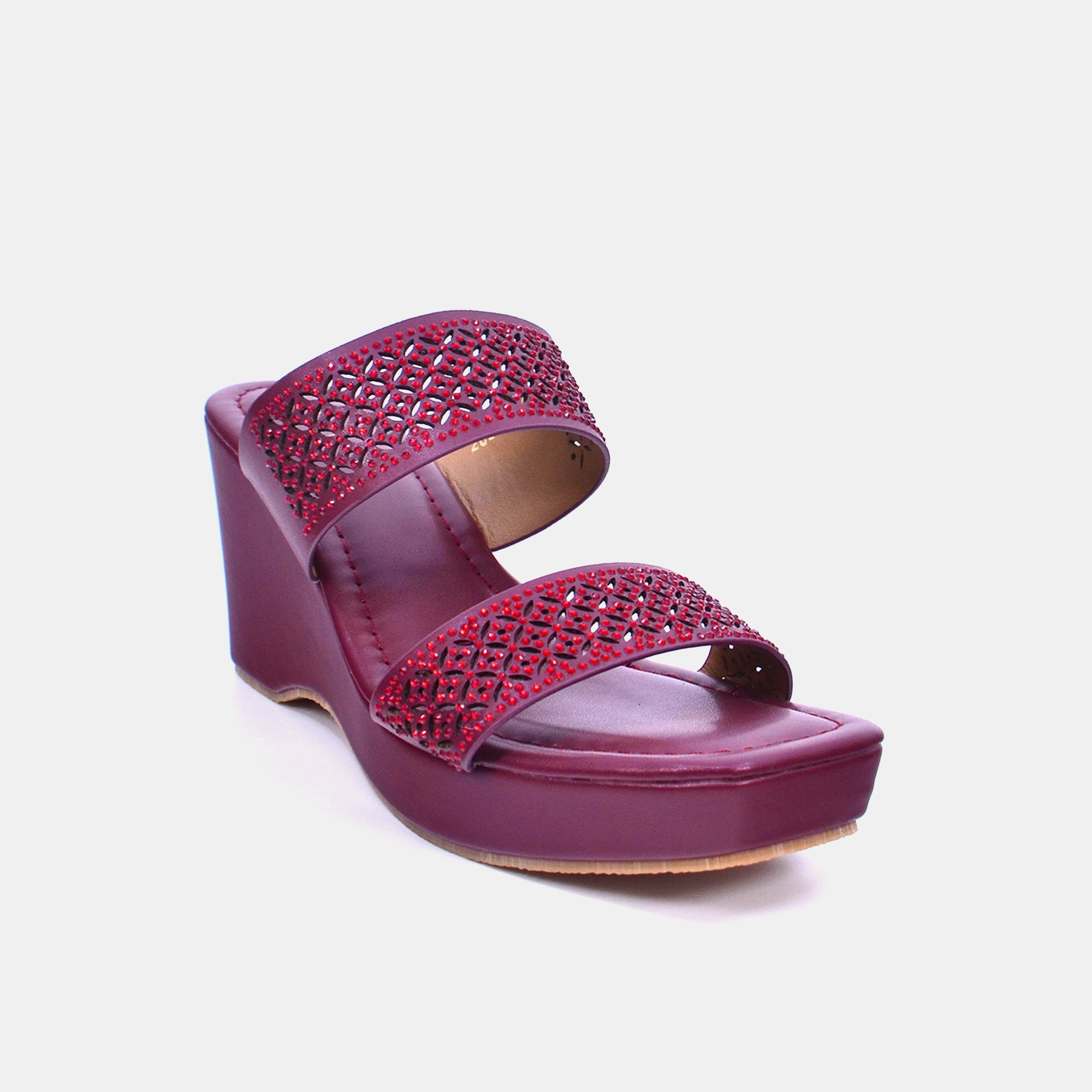 Mynaal Women's wedge heel sandal-2B2531-126-Maroon