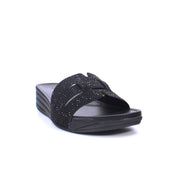 Mynaal Women's slide sandal with cutout straps-414RJ901-Black