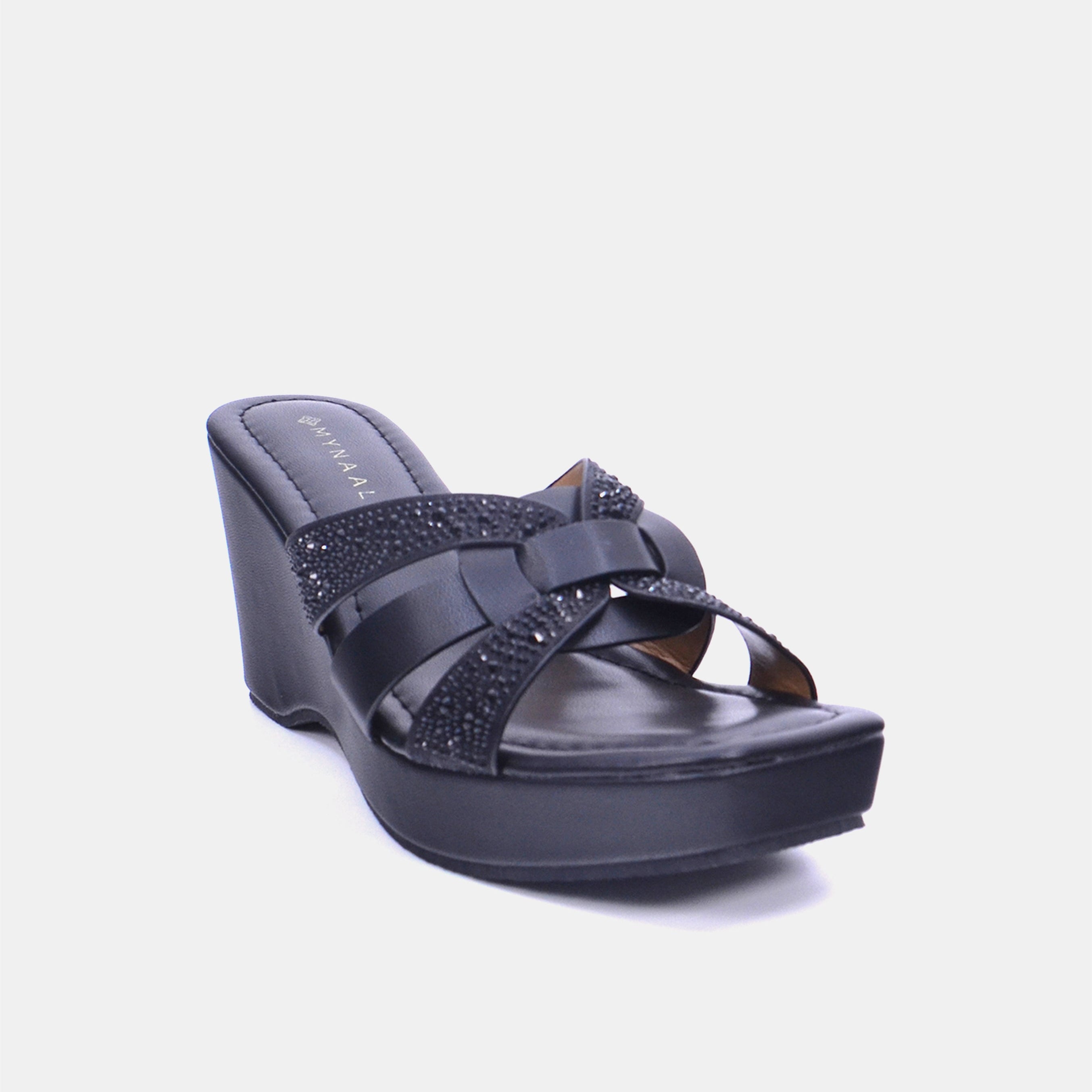 Mynaal Women's wedge heel sandal-2B253-127-Black