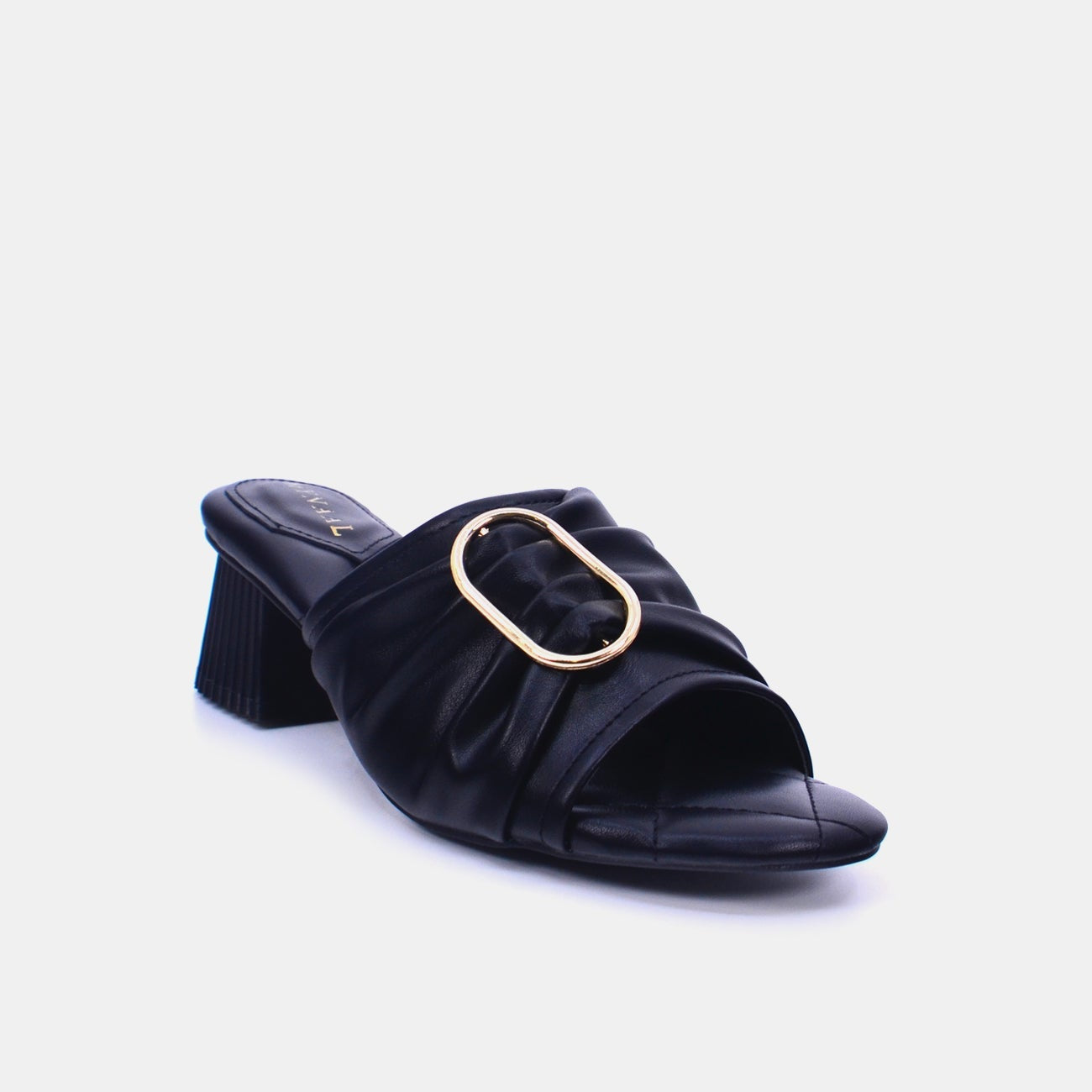 Mynaal Women's block heel sandal-23BJH185-Black