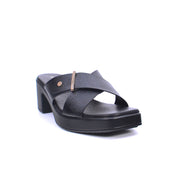 Mynaal Women's block-heel sandal with buckle-414RJ60J-Black