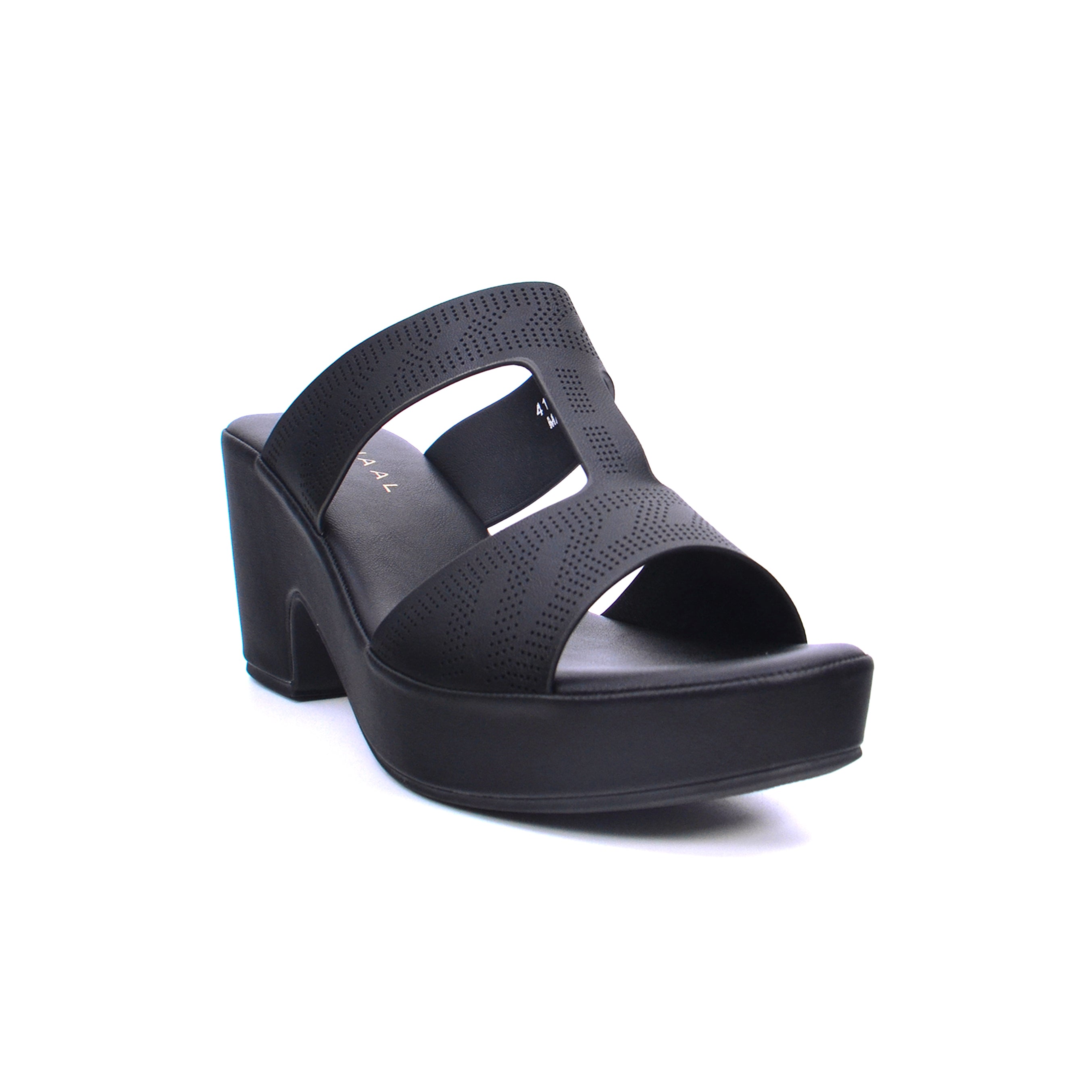 Mynaal Women's platform sandal with cutout straps-414RJ859-Black