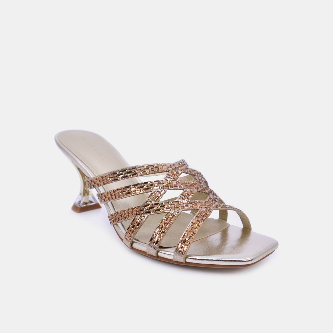 Mynaal Women's spool heel sandal-15C8618-1185-Gold