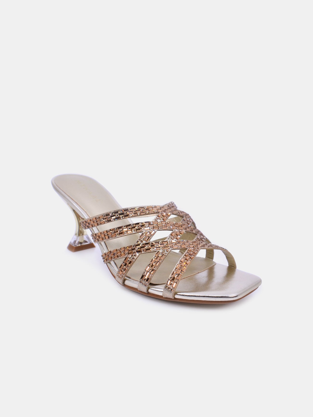 Mynaal Women's spool heel sandal-15C8618-1185-Gold