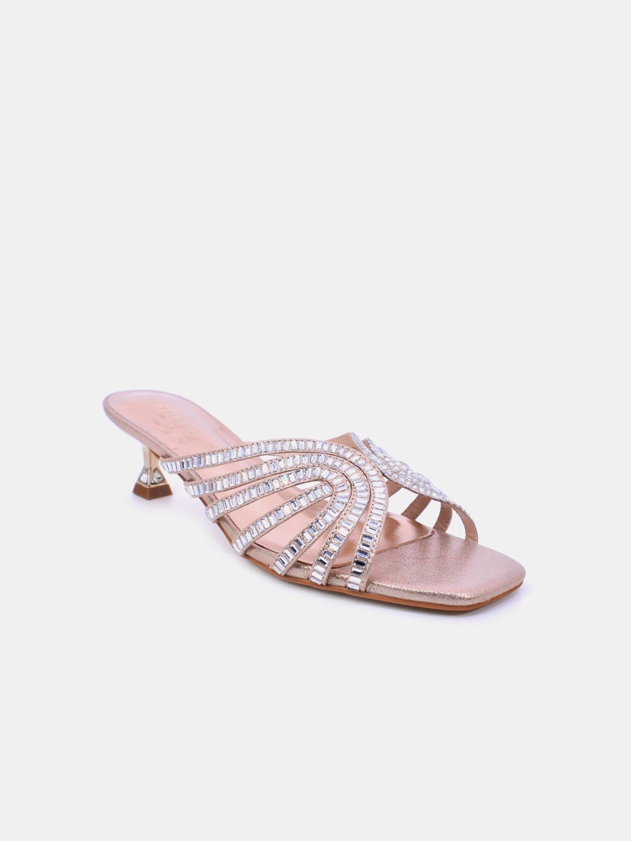 Mynaal Women's spool-heel embellishment sandal-3U888-6-Black