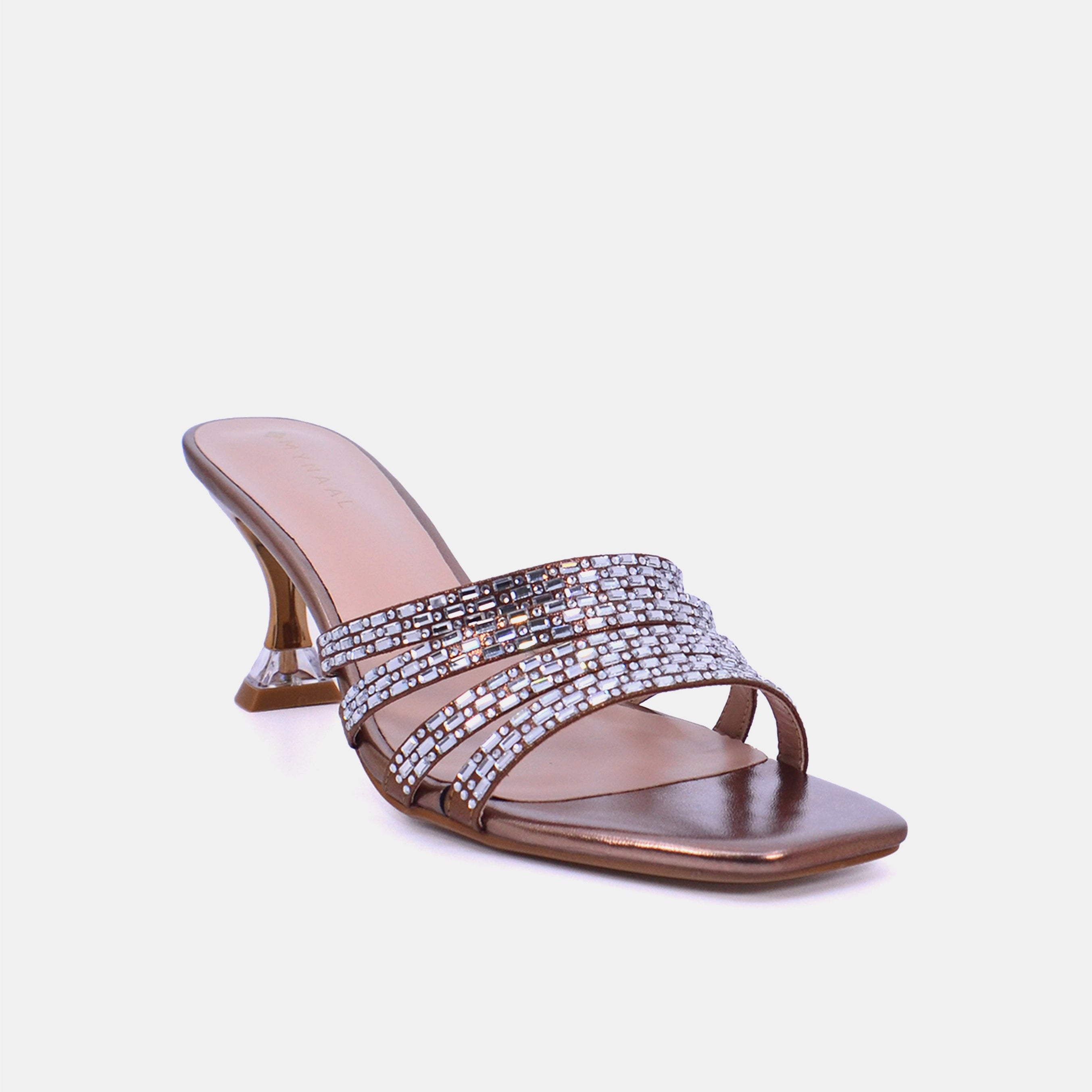 Mynaal Women's spool heel sandal-15C8618-621-Bronze