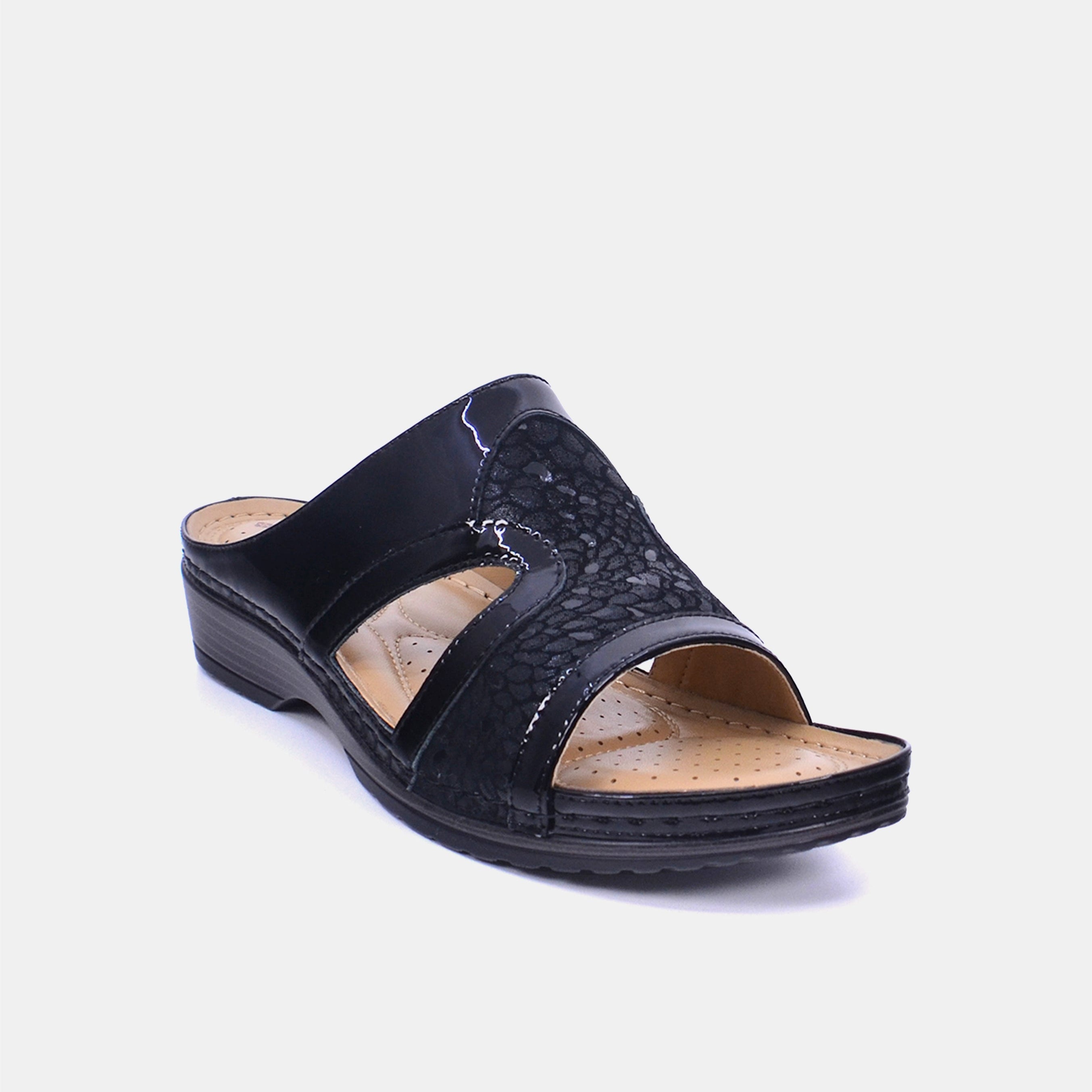 Mynaal Women's flat sandal- 88998-41 -Black