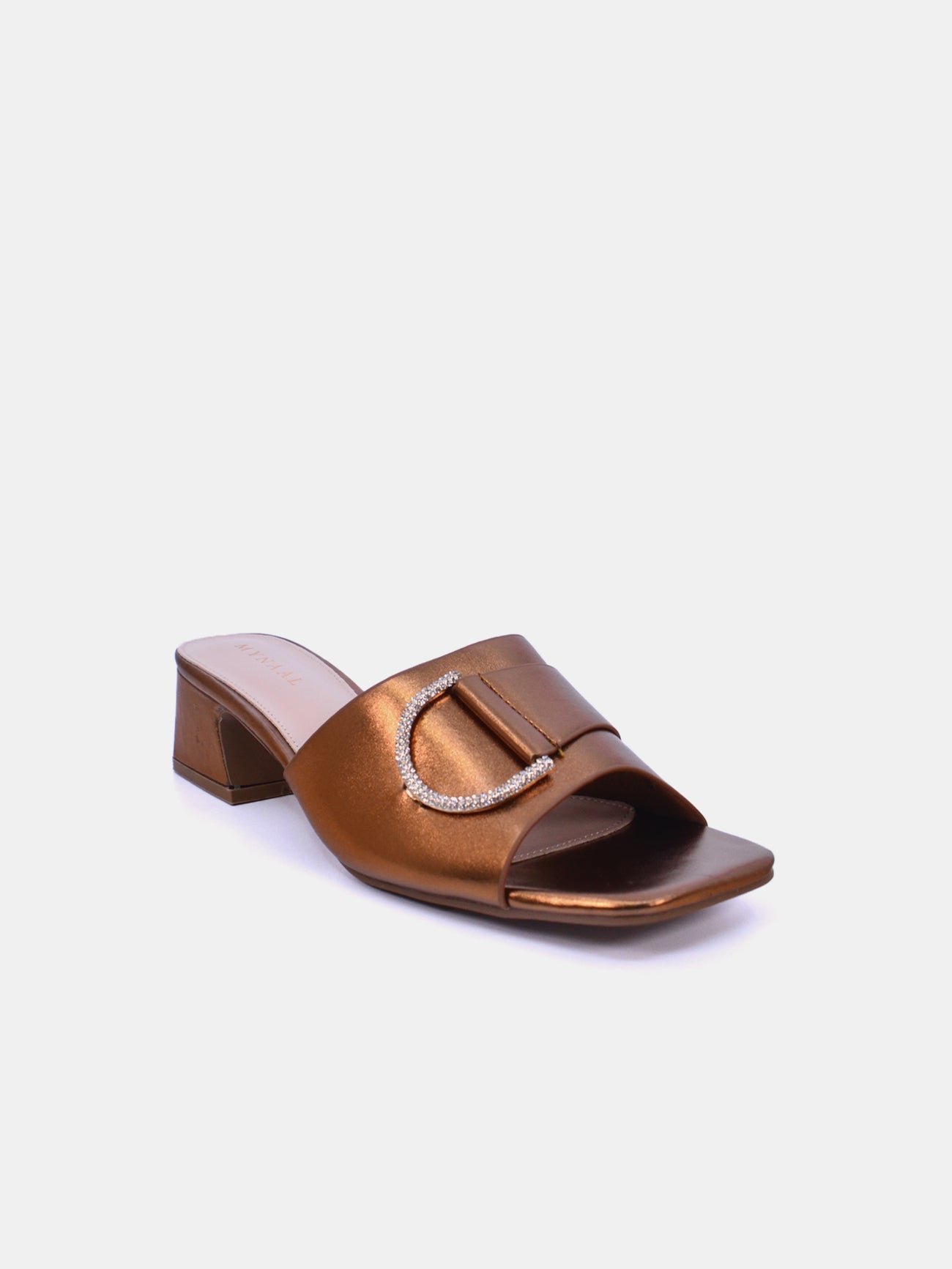 Mynaal Women's block heel sandal-23BXG103-Bronze