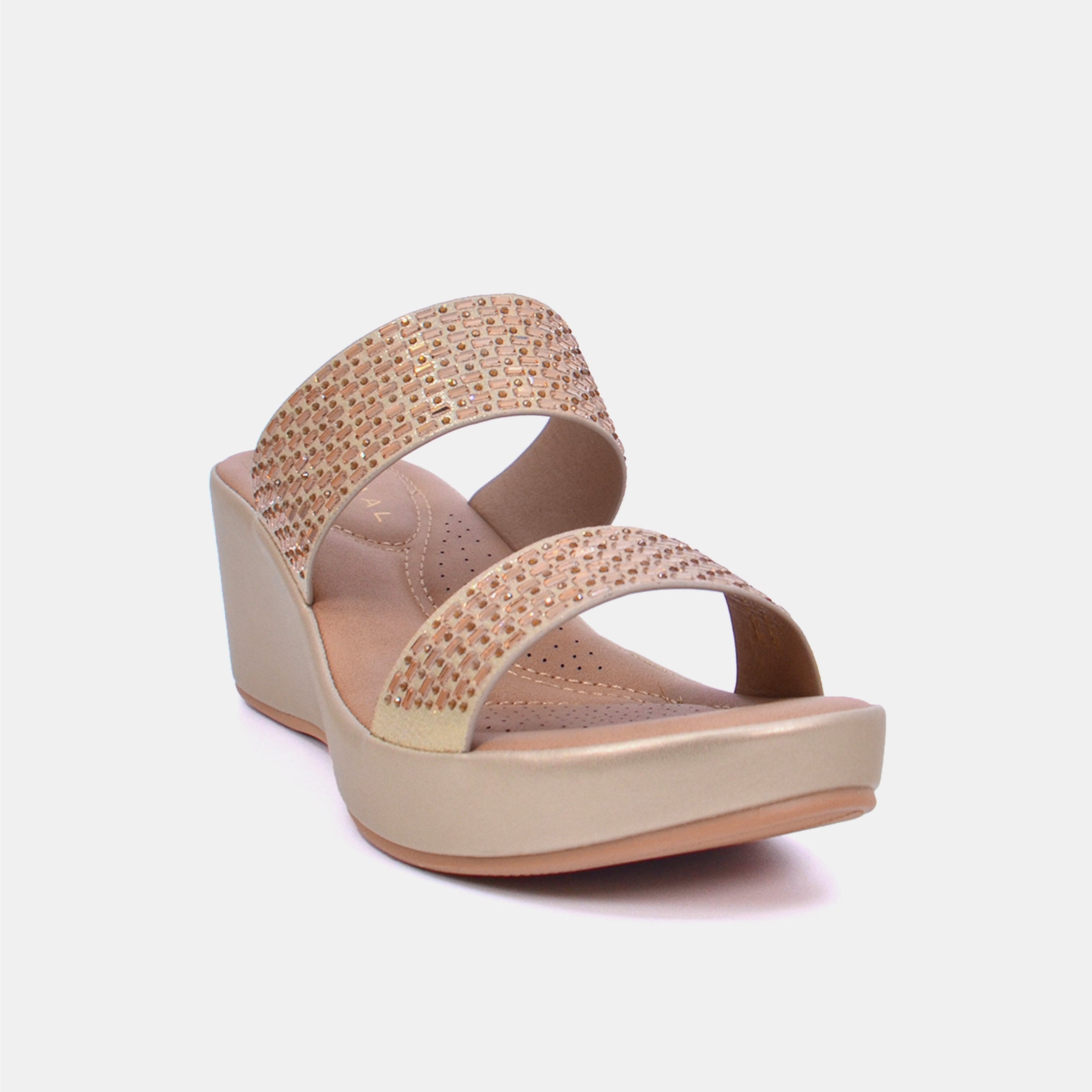 Mynaal Women's wedge heel sandal-23ABT172-Gold