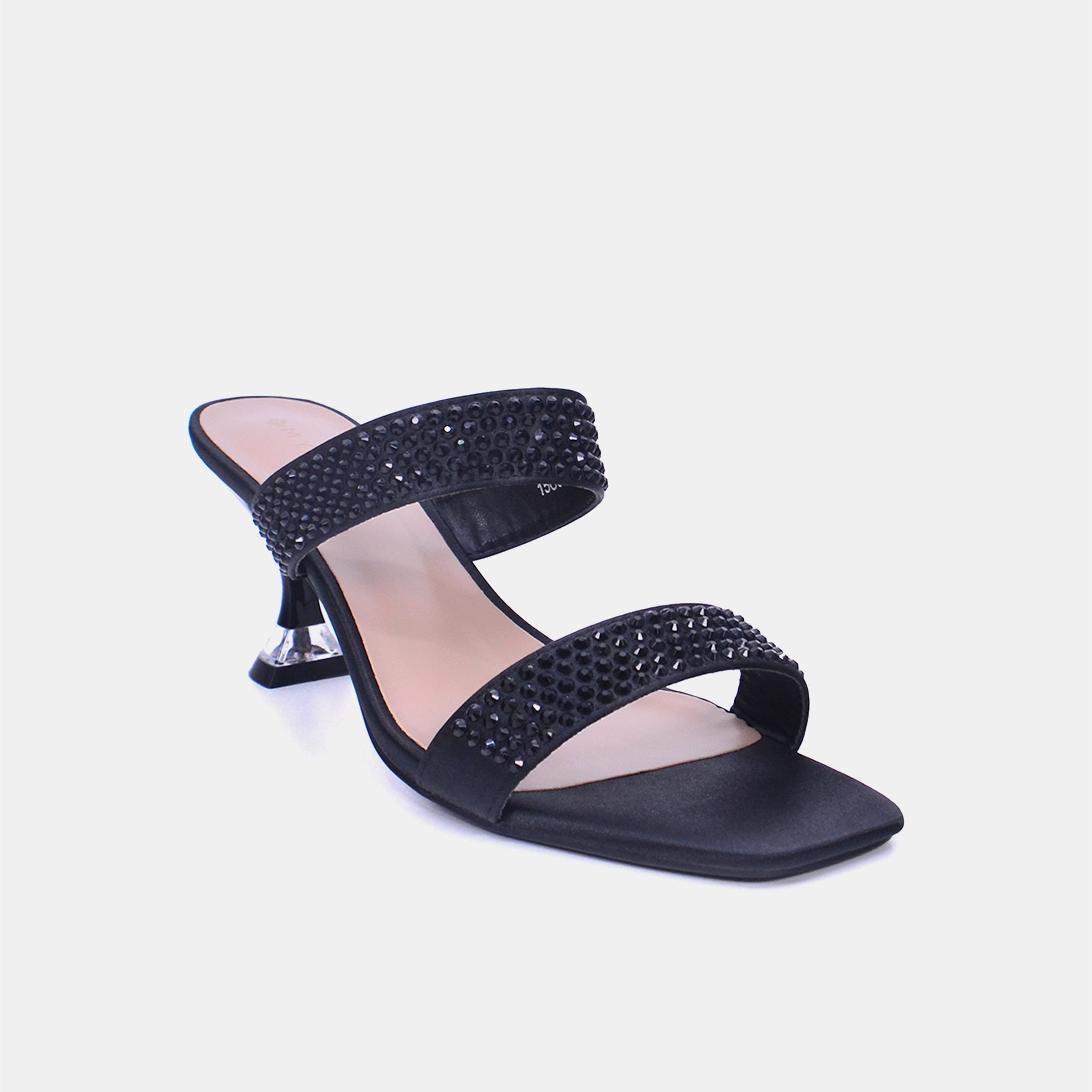 Mynaal Women's spool heel sandal-3U888-6-Black