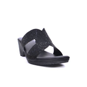 Mynaal Women's mid-heel sandal with dual straps-414RJ21C-Black