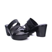 Mynaal Women's platform sandal with glitter strap-414RJ851-Black