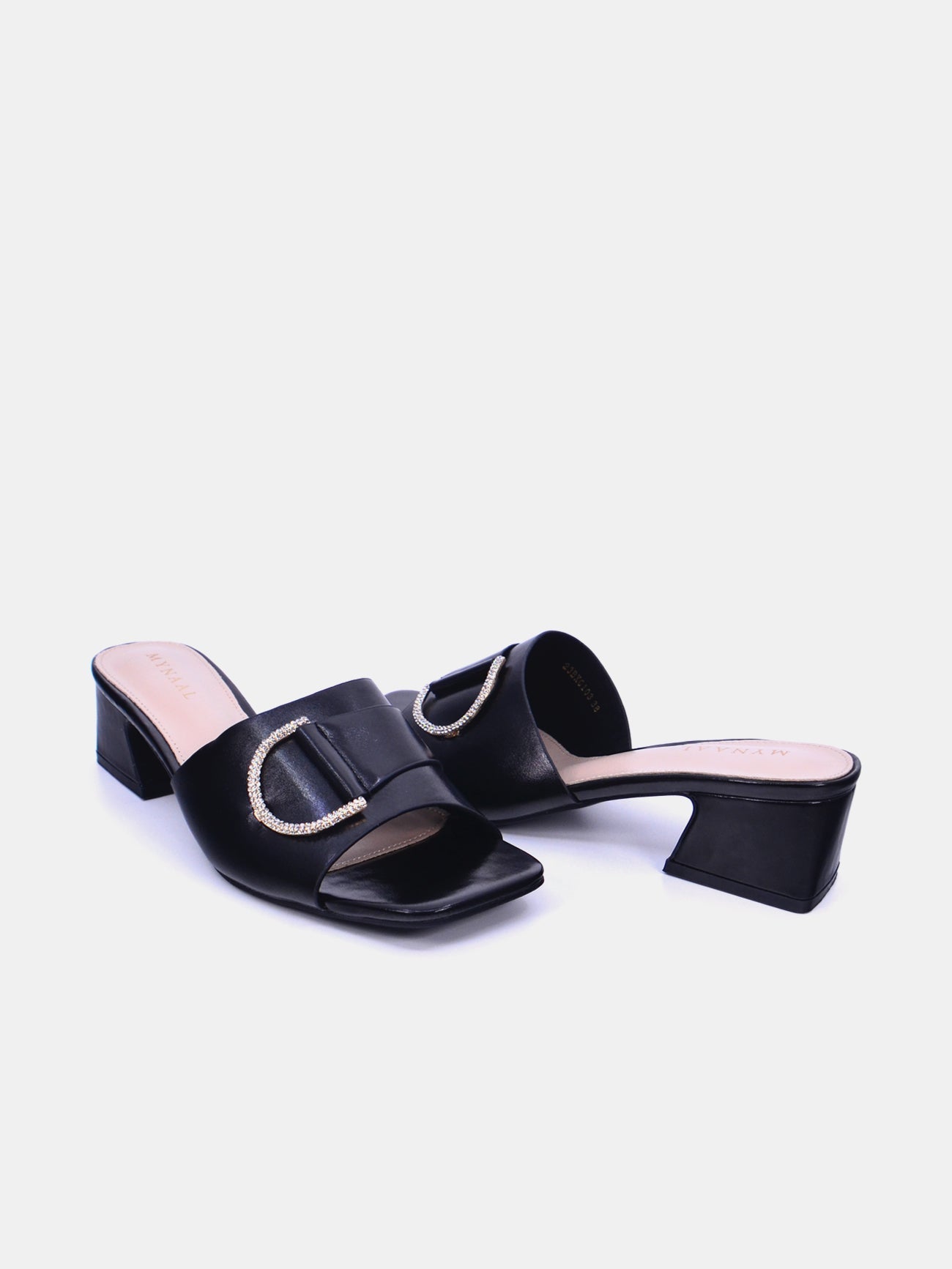 Mynaal Women's block heel sandal-23BXG103-Black