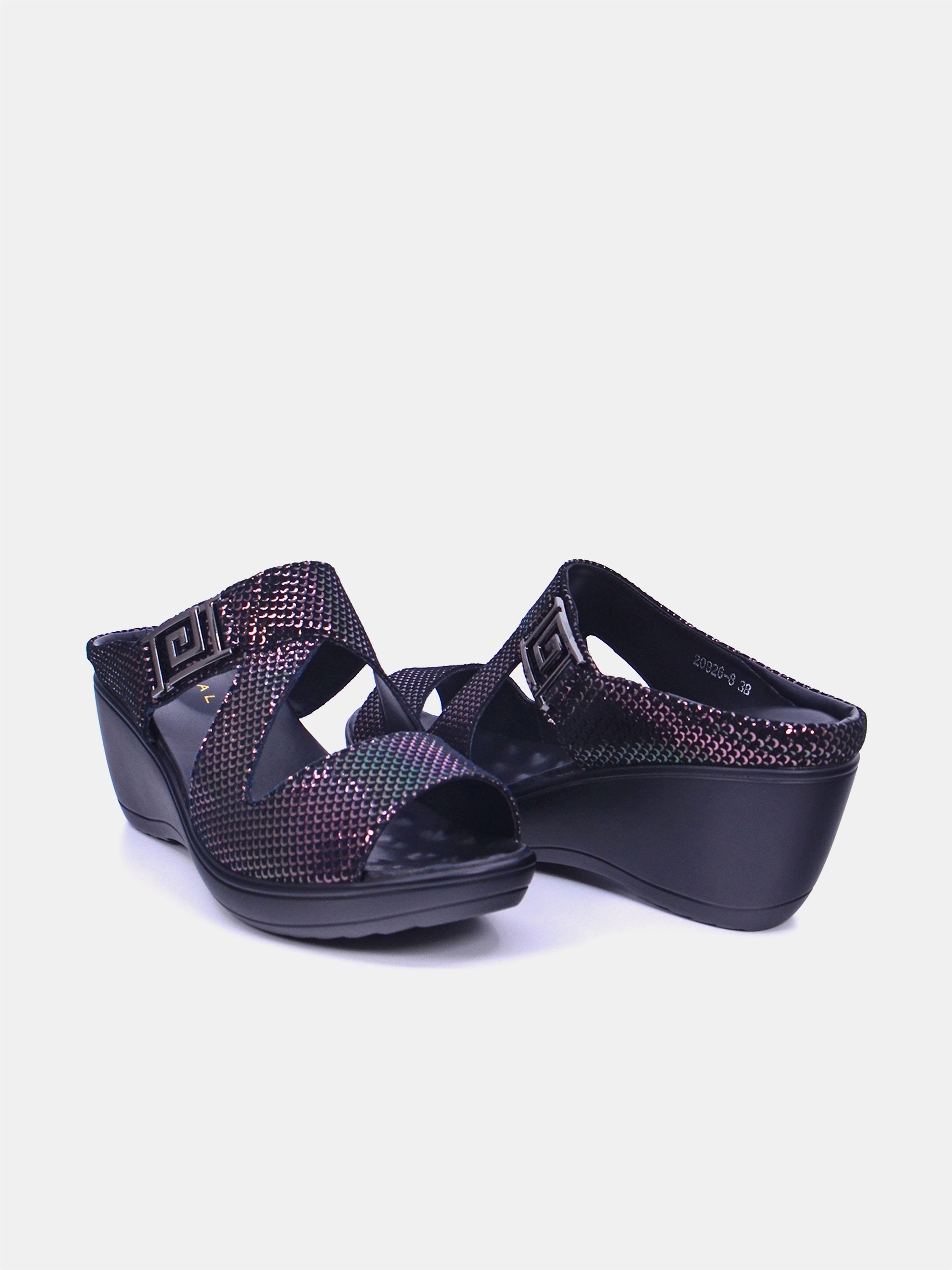 Mynaal Women's wedge heel sandal- 20926-8 -Black