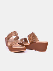 Mynaal Women's wedge heel sandal-23ABT172-Brown