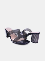 Mynaal Women's sandal with embellished block heels-15C1596-10-Black