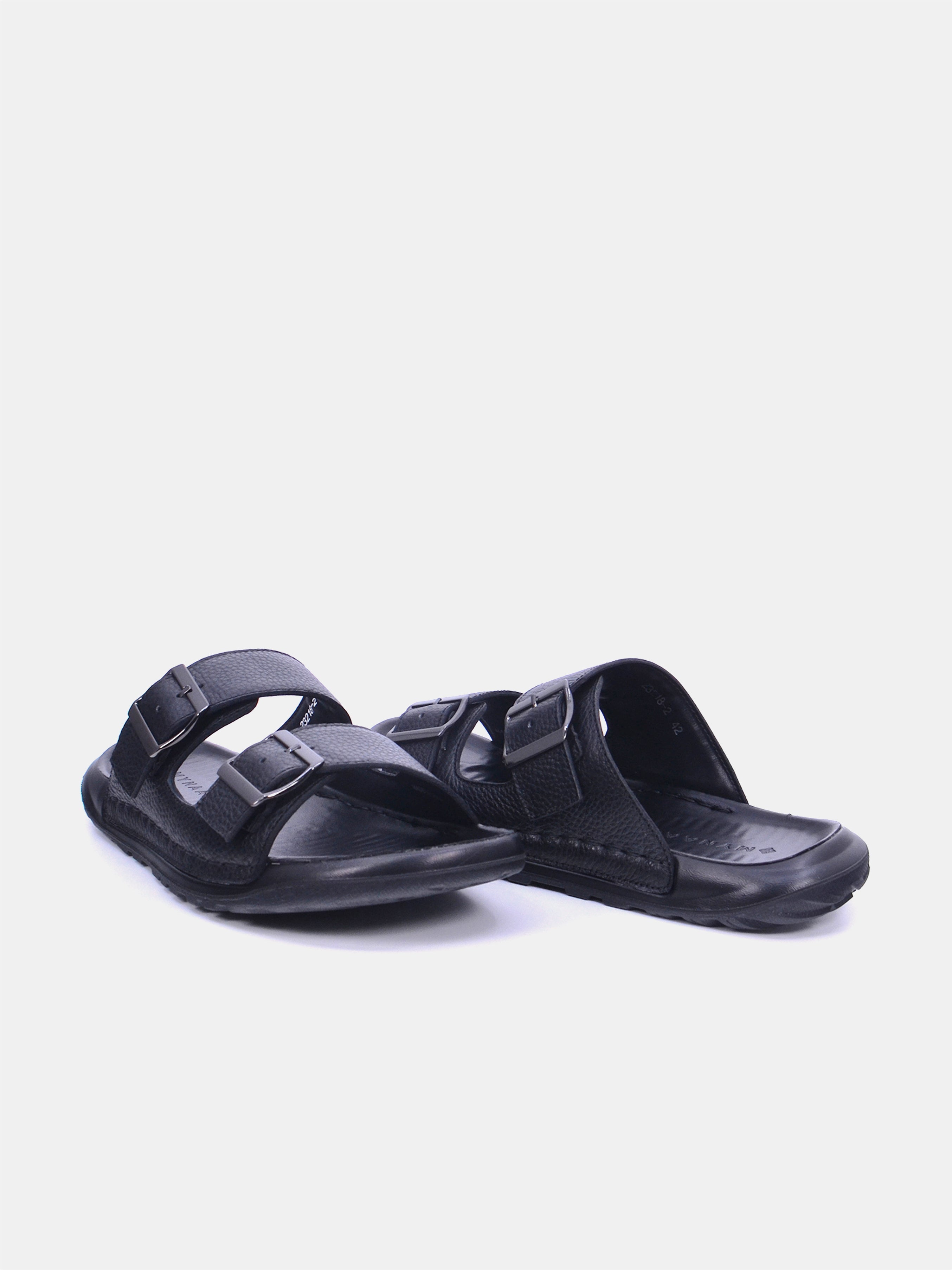 Mynaal Men's flat sandal -  23218-2  - Black