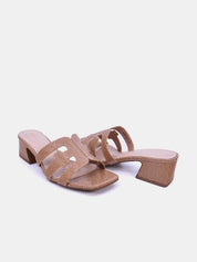 Mynaal Women's block heel sandal-23BXG101-Beige