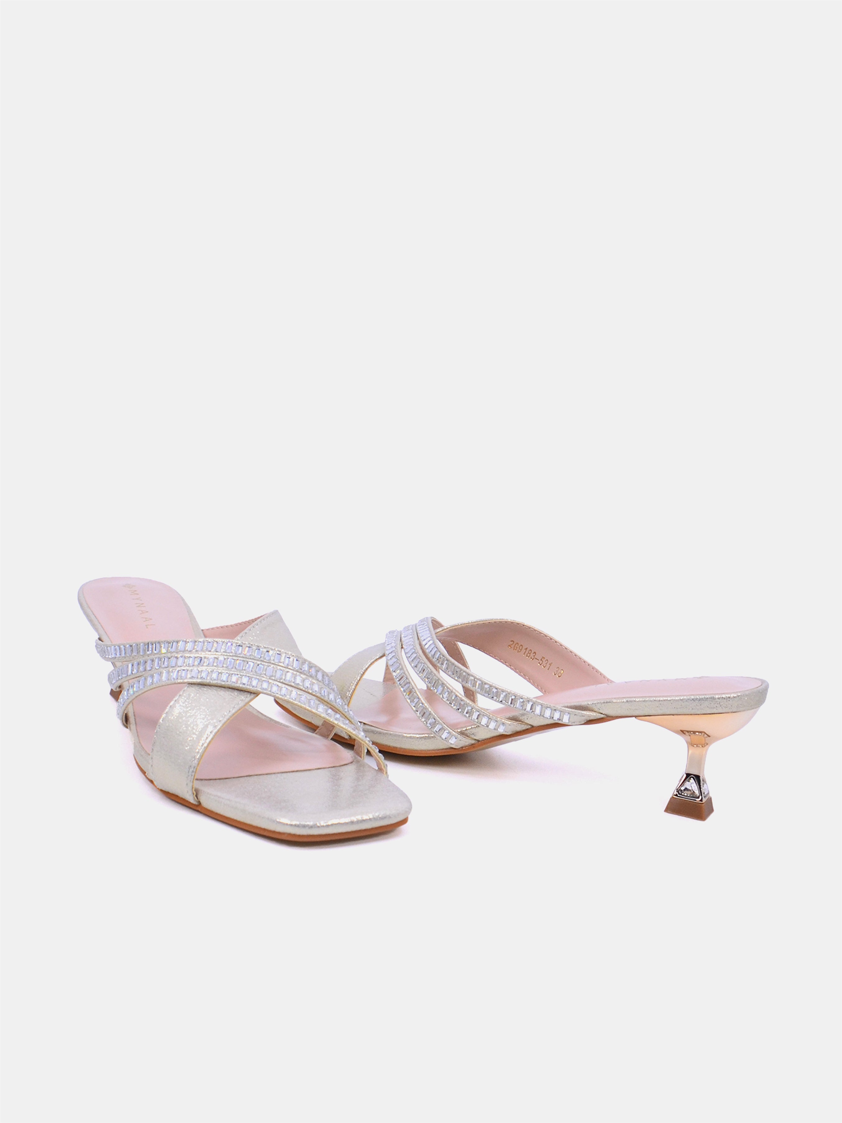 Mynaal Women's spool heel sandal-2G9183-531-Gold