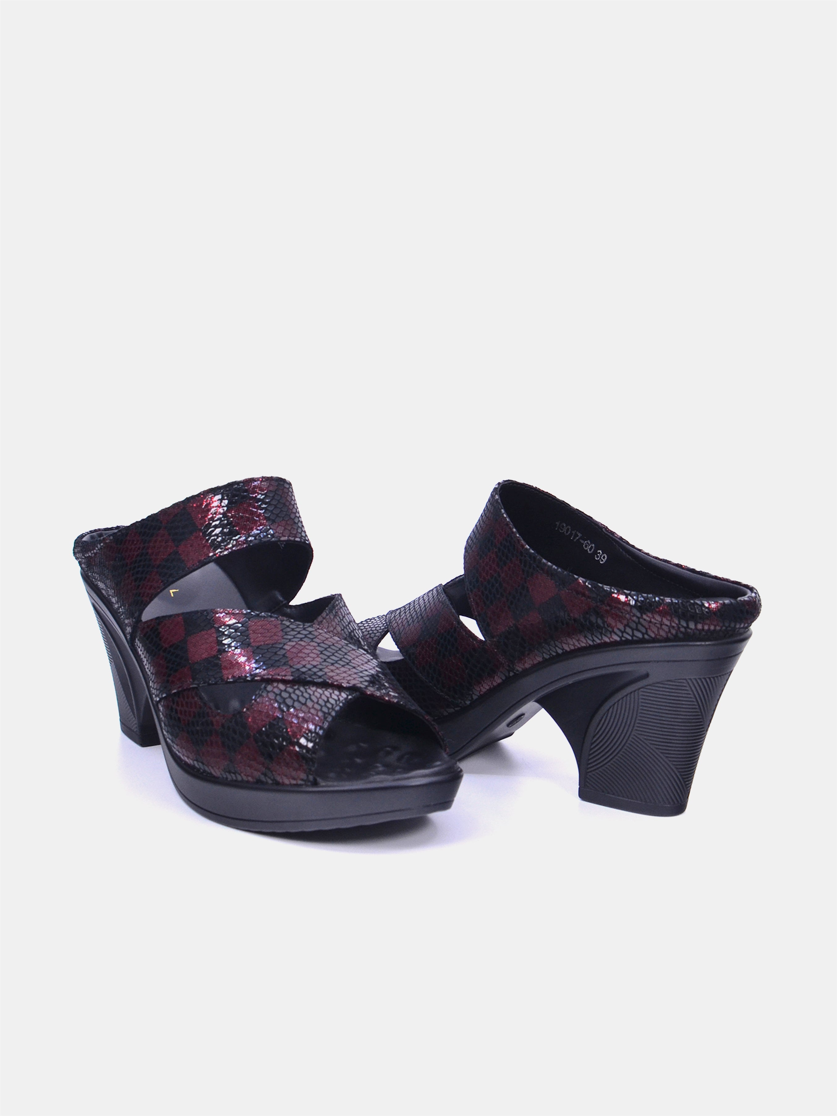 Mynaal Women's block heel sandal- 2407-31 -Maroon