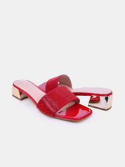 Mynaal Women's block heel sandal-18F4088-15-Red