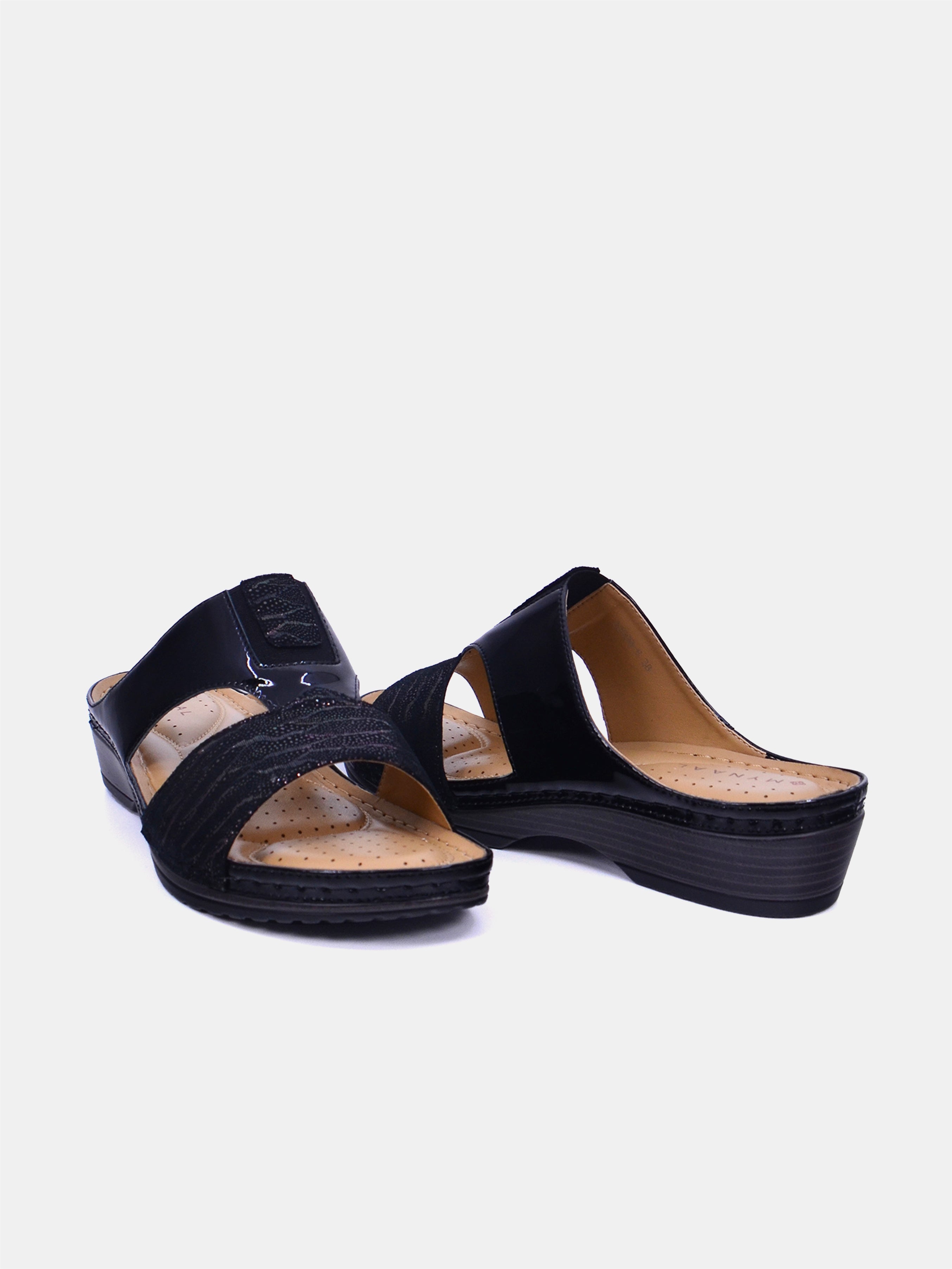 Mynaal Women's flat sandal- 88998-6 -Black
