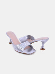 Mynaal Women's spool heel sandal-3U888-6-Silver